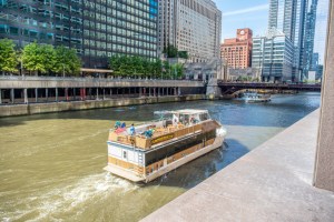 a bridge over a river in a city