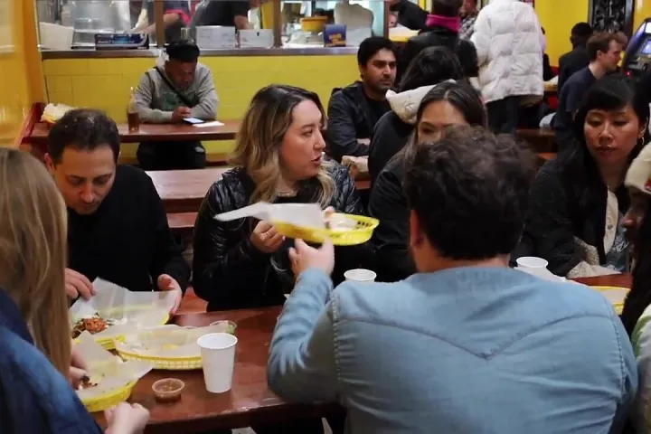 Guests enjoying a taqueria tasting on the Mission District Food Tour