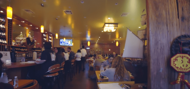 people enjoying lunch in a restaurant