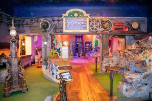 an elaborate mini golf course