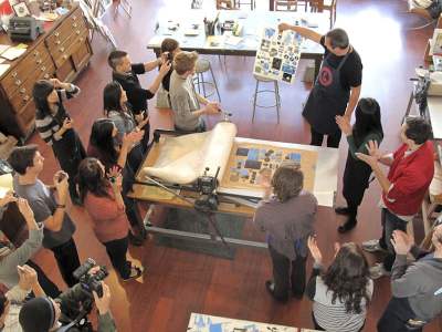 Group of people in an art class