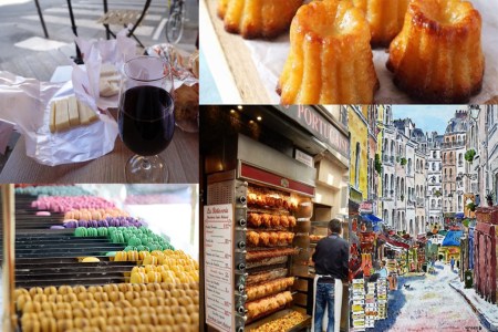4 different pictures of delicious food from Paris