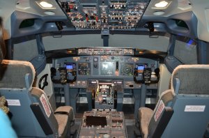 inside the cockpit of a plane