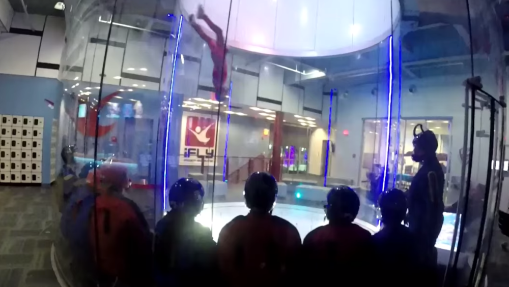 an indoor skydiving tunnel