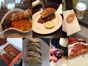 a bunch of different types of food on a plate