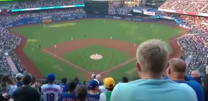 a baseball stadium full of people