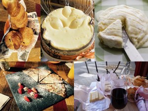 snapshots of different kids of foods on a table