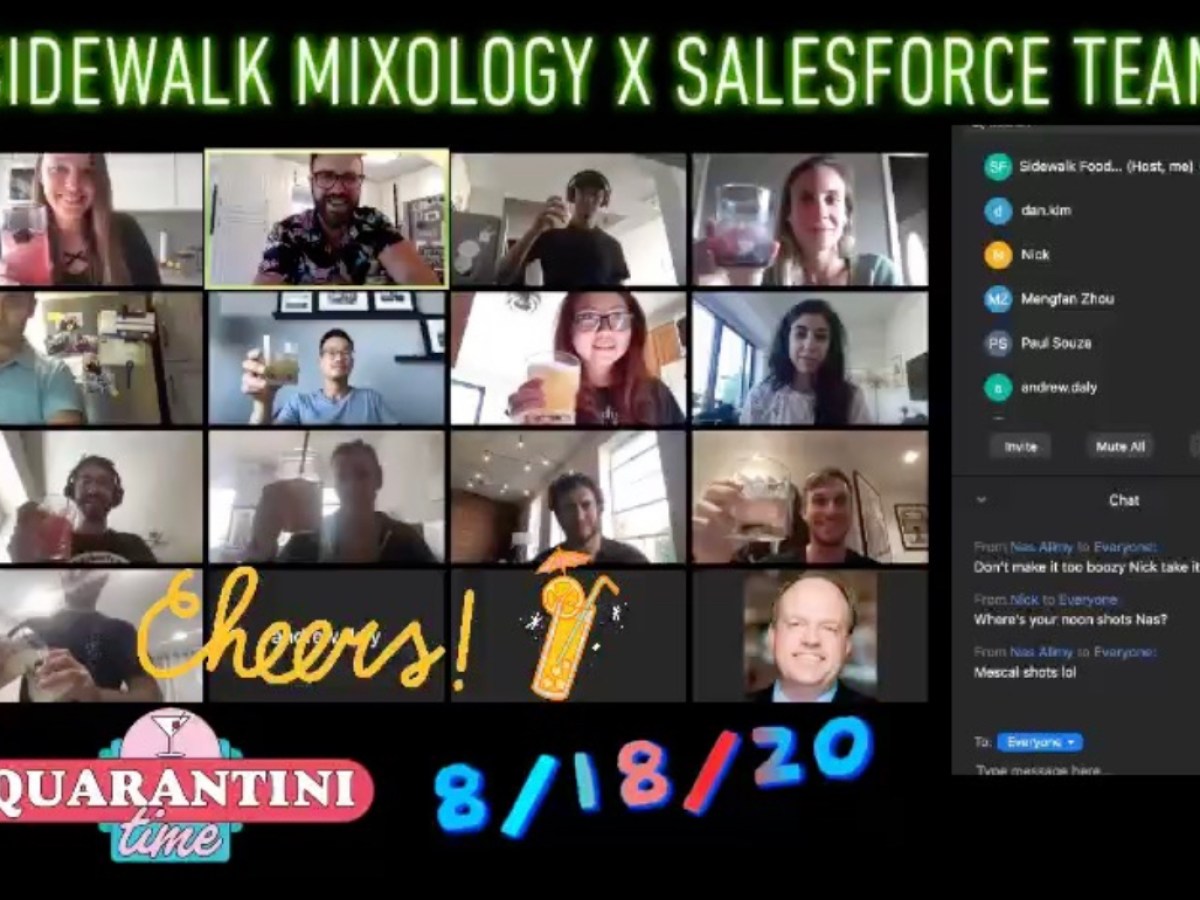 people enjoying cocktails in computer