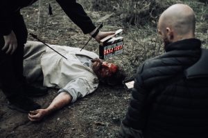 a man sitting on the ground