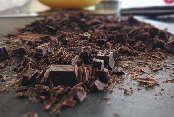 pieces on chocolate on a table