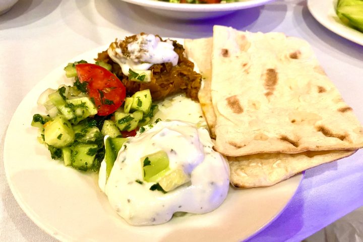 a plate of food on a table