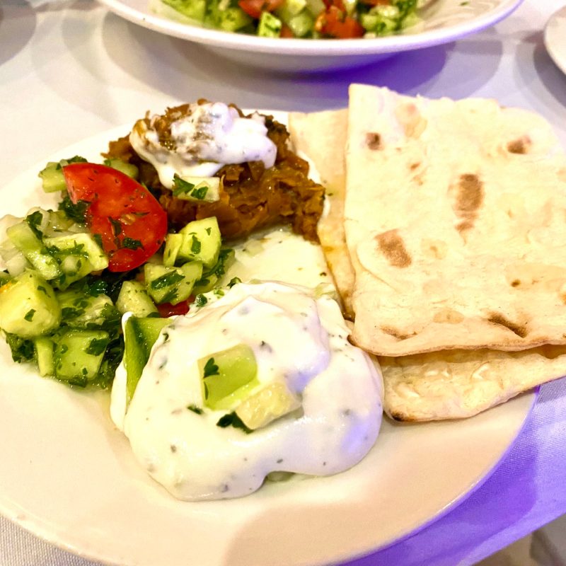 a plate of food on a table