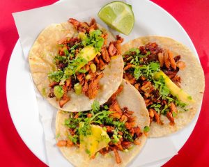 a plate of food on a table