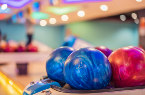 Bowling balls set up
