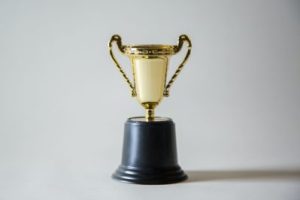a gold trophy