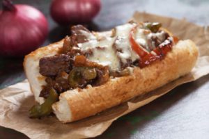 a philly cheesesteak sandwich
