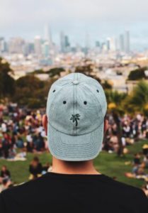 a man standing in front of a crowd