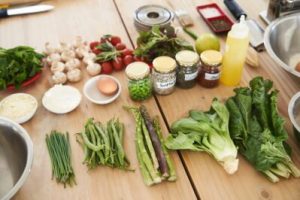 fresh ingredients laid out on the counter