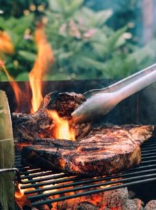meat cooking on a grill