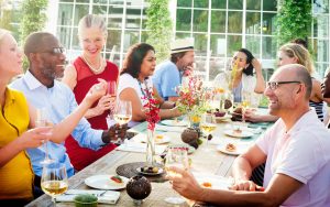 Diverse People Luncheon Outdoors Hanging out Concept