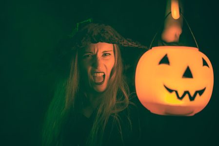 Witch with a pumpkin