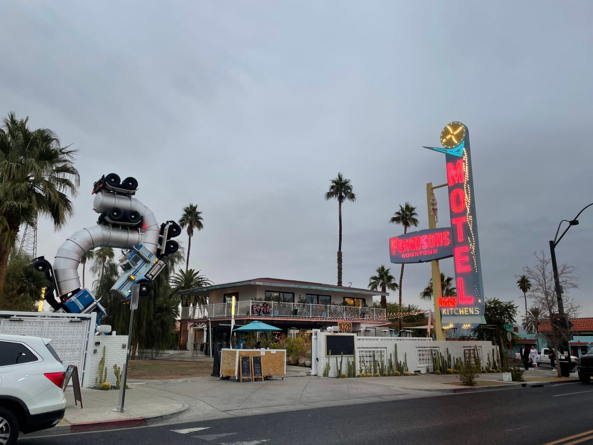 a car parked in front of a building