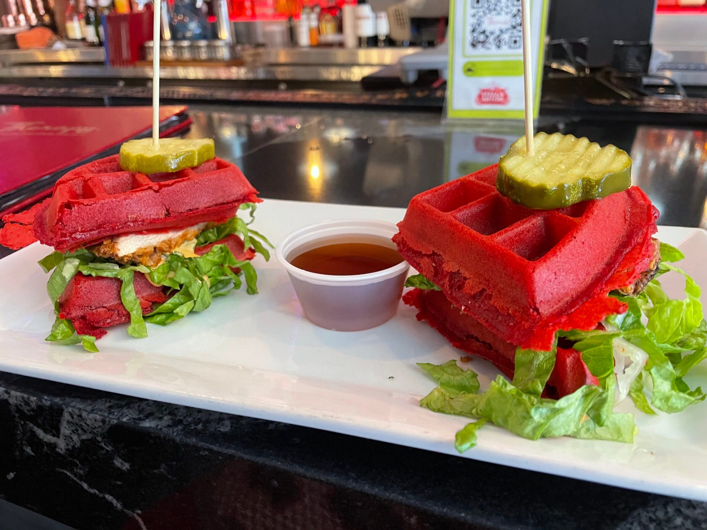 a close up of a plate of food on a table