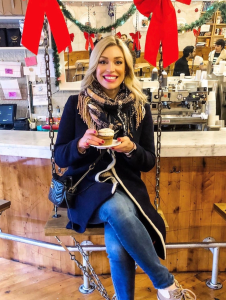 Charla Corn eating a cupcake on Sidewalk Food Tour of NYC