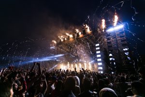 People Having a Concert with bright lights