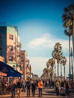 Venice Boardwalk on Venice Beach in California