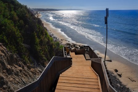 Wooden stairs down to the beach
