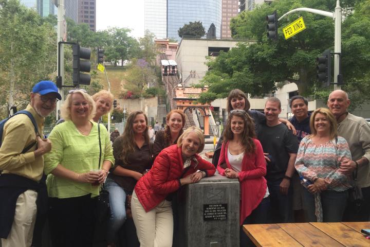 a group of people posing for the camera