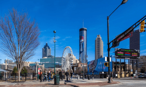 the view on a sunny fall/winter day of the city skyline of Atlanda