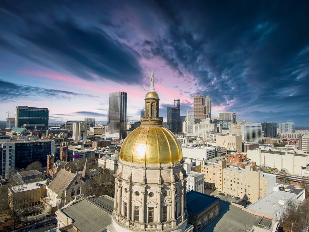 Atlanta,Georgia,Usa,-,1,9,2023:,Aerial,Shot,Of Georgia Capitol Museum