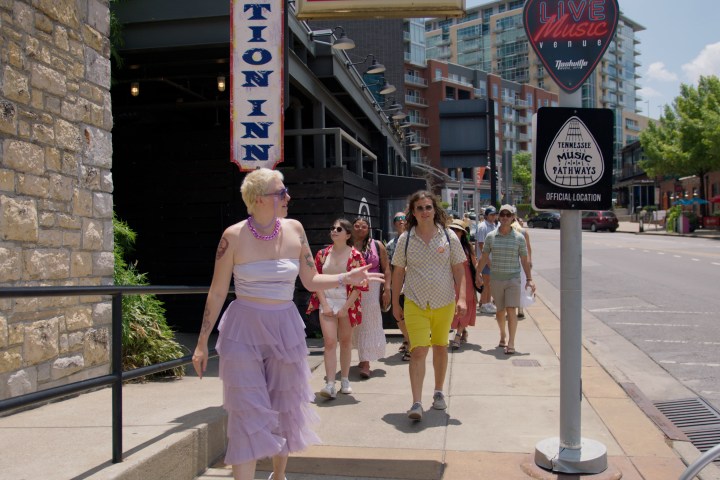 Exploring Nashville on the sidewalk