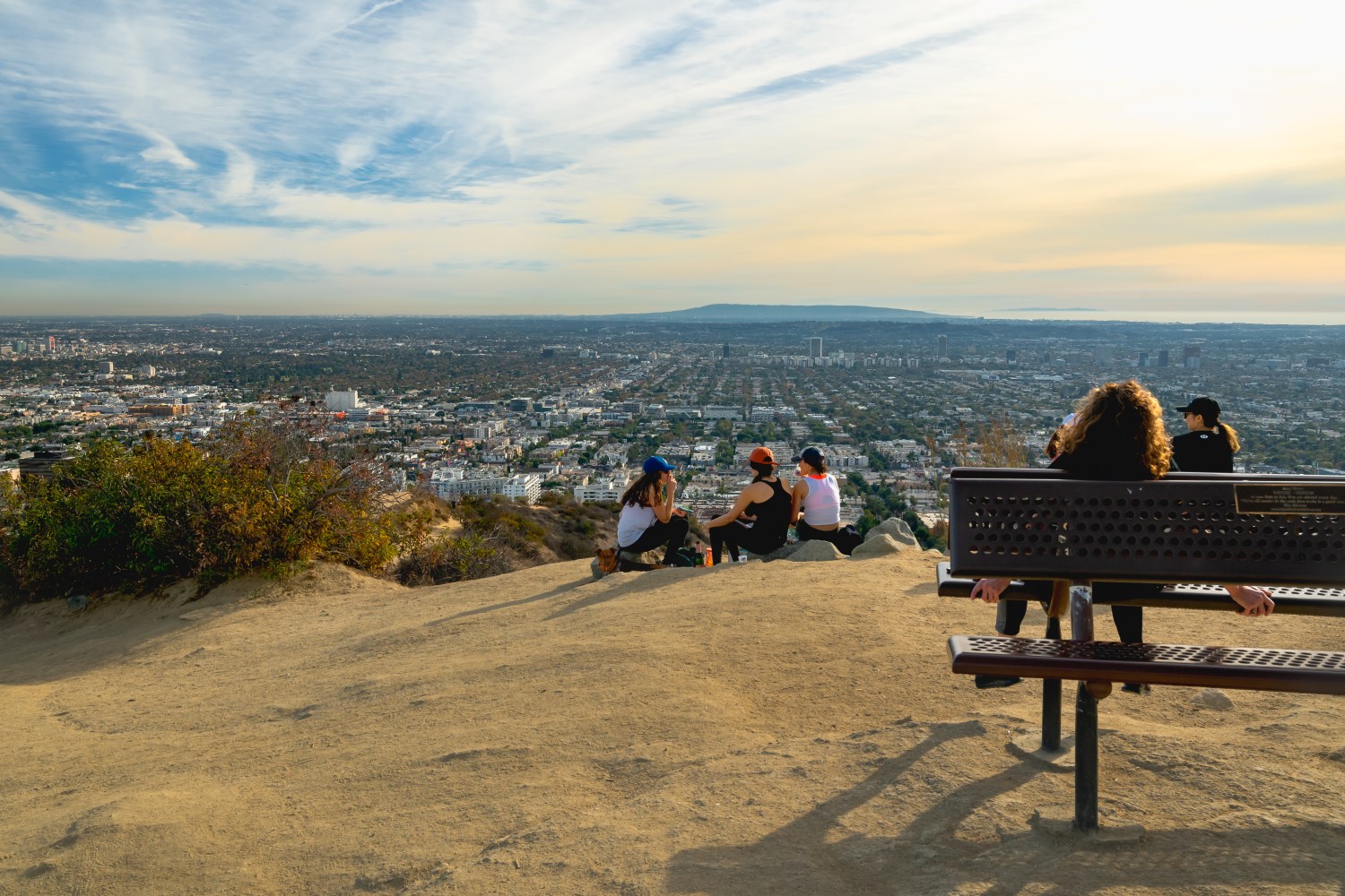 View of Los Angeles city from Runyon Canyon Park. Runyon Canyon Park is one of the most popular hiking destinations in Los Angeles