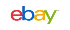 eBay logo with colorful letters on a white background.